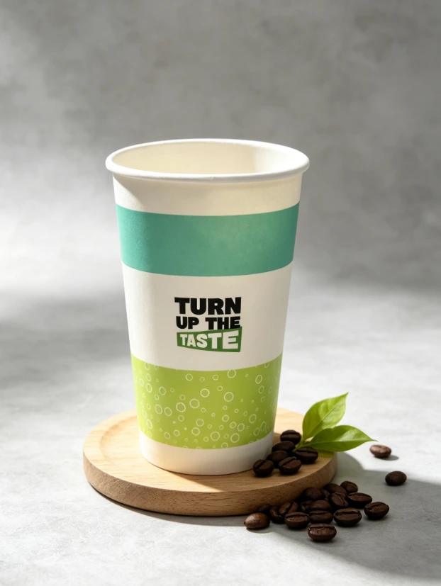 Vibrant Bubble‑Graphic Slogan Paper Cups