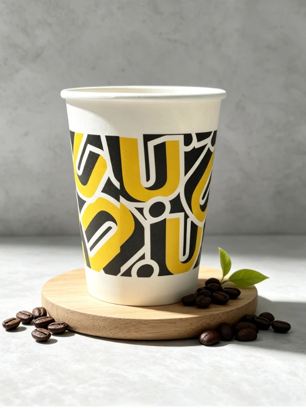Abstract Graphic Paper Cups for Hot Drinks